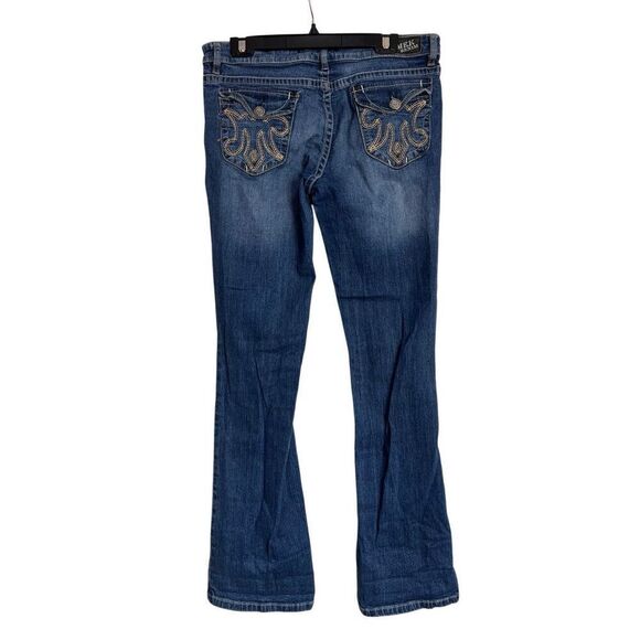 MEK Denim Jeans Womens Size 32 Dark Wash Blue Harrison Slim Leg Bootcut Stretch - Picture 2 of 11
